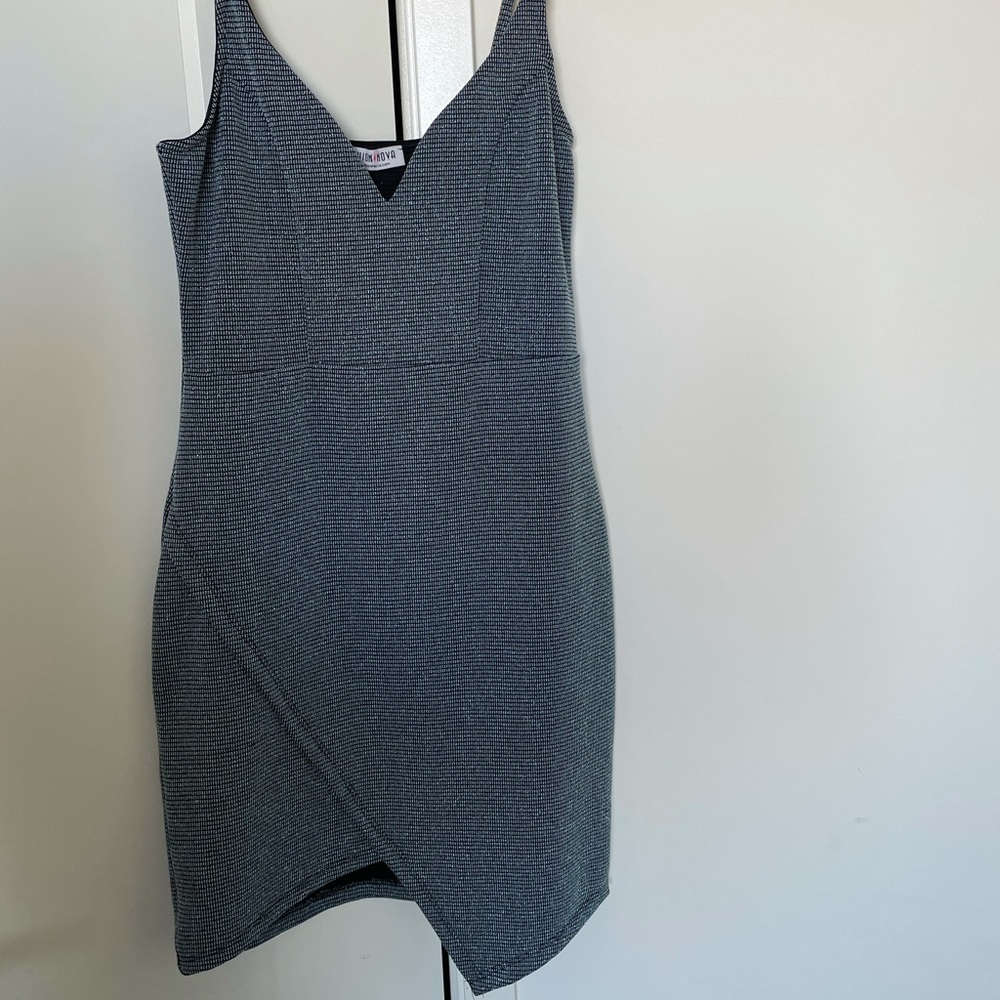 Sparkly blue body-con dress